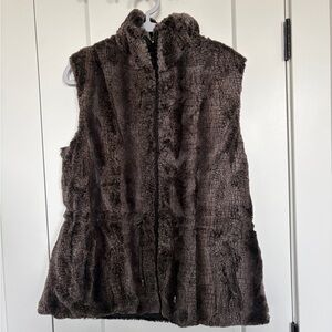 NEW Faux Fur Reversible Winter Vest with Pockets